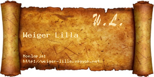 Weiger Lilla névjegykártya